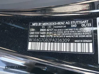 2023 Mercedes-Benz S-Class S 580 with VIN W1K6G7GB2PA236309, listed as a IAAI auction lot 41614031 with 18,909 mi miles. Bid and sale history available at carsss.com. Image 9.