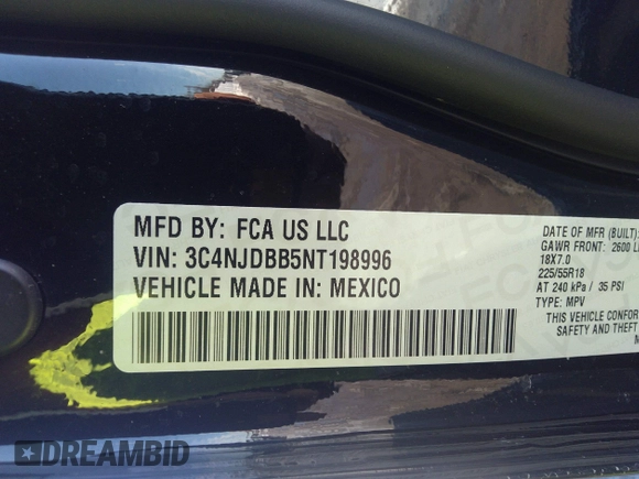 2022 Jeep Compass Latitude с VIN 3C4NJDBB5NT198996, выставлен на аукционе IAAI как лот 41612511 с пробегом 13 986 миль миль и . История ставок и продаж доступна на DreamBid. Изображение 9.