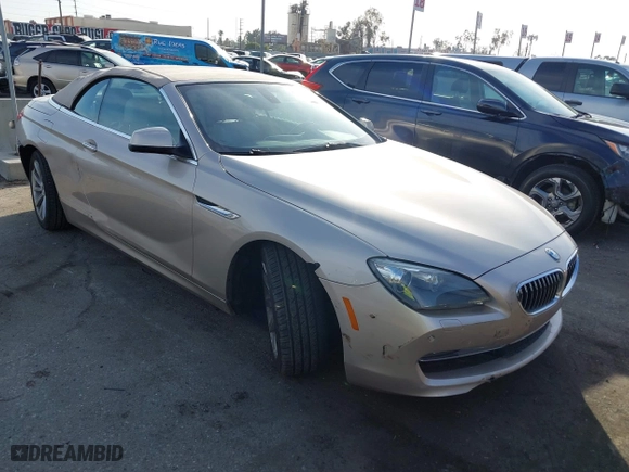 2012 BMW 6 Series 640i with VIN WBALW7C56CC618452, listed as a IAAI auction lot 41589719 with 72,608 mi miles. Bid and sale history available at carsss.com. Image 1.