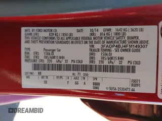 2015 Ford Fiesta SE with VIN 3FADP4BJ4FM149307, listed as a IAAI auction lot 42078091 with 124,529 mi miles. Bid and sale history available at carsss.com. Image 9.