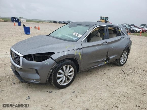 2019 Infiniti QX50 LUXE with VIN 3PCAJ5M36KF108856, listed as a Copart auction lot 50339835 with 115,868 mi miles and Salvage Title. Bid and sale history available at carsss.com. Image 1.