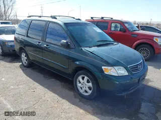 2000 Mazda MPV DX with VIN JM3LW28G0Y0102748, listed as a IAAI auction lot 41408850 with 281,995 mi miles. Bid and sale history available at carsss.com. Image 1.