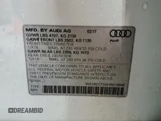 2017 Audi Q3 Premium with VIN WA1BCCFS5HR015606, listed as a Copart auction lot 80435874 with 111,172 mi miles and Salvage Title. Bid and sale history available at carsss.com. Image 13.