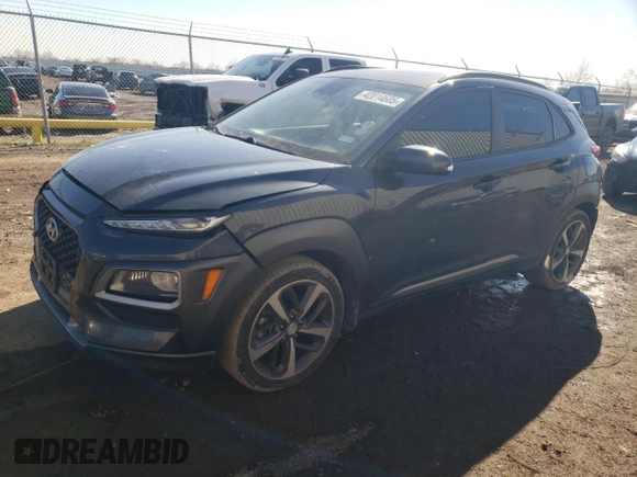 2019 Hyundai Kona Limited with VIN KM8K33A53KU363475, listed as a Copart auction lot 42014605 with 54,968 mi miles and Salvage Title. Bid and sale history available at carsss.com. Image 1.