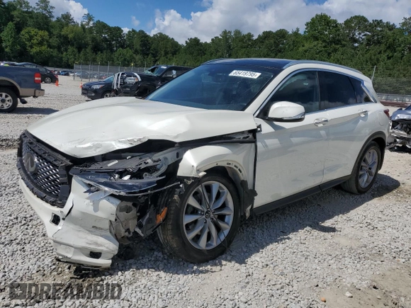 2020 Infiniti QX50 Sensory z VIN 3PCAJ5M39LF108299, wystawiony jako Copart lot #65419795 z przebiegiem 59 629 mil mil oraz Szkoda całkowita • Salvage title. Historia ofert i sprzedaży dostępna na DreamBid. Obrazek 1.