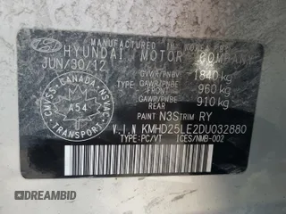 2013 Hyundai Elantra с VIN KMHD25LE2DU032880, выставлен на аукционе Copart как лот 56884715 с пробегом Не указан миль и На запчасти • Non repairable. История ставок и продаж доступна на DreamBid. Изображение 13.