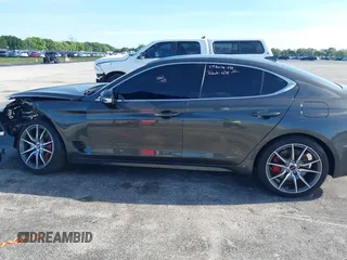 2025 Genesis G70 2.5T with VIN KMTG34SC7SU156246, listed as a IAAI auction lot 42788575 with 7,842 mi miles and . Bid and sale history available at DreamBid. Image 14.