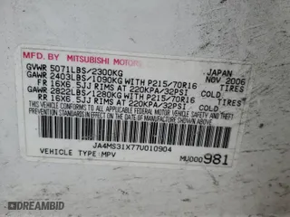 2007 Mitsubishi Outlander ES with VIN JA4MS31X77U010904, listed as a Copart auction lot 48112985 with 149,620 mi miles and Salvage Title. Bid and sale history available at carsss.com. Image 14.