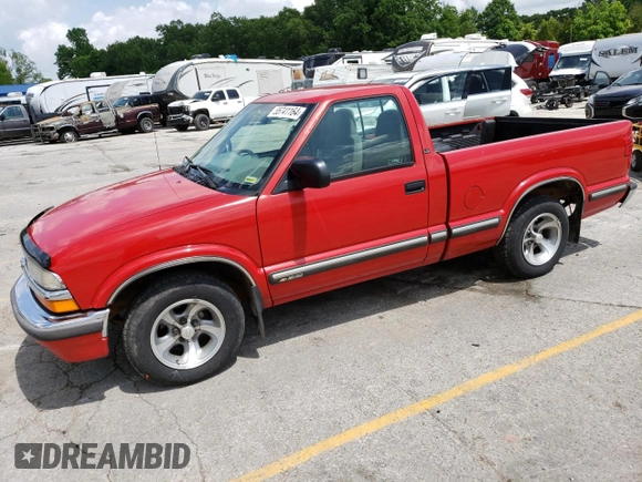 1998 Chevrolet S-10 with VIN 1GCCS14X7WK254161, listed as a Copart auction lot 55741164 with 91,705 mi miles and Salvage Title. Bid and sale history available at carsss.com. Image 1.