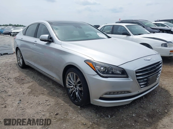2017 Genesis G80 Ultimate z VIN KMHGN4JF6HU209477, wystawiony jako IAAI lot #42056310 z przebiegiem 134 288 mil mil oraz . Historia ofert i sprzedaży dostępna na DreamBid. Obrazek 1.