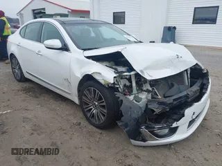 2016 Kia Cadenza Premium with VIN KNALN4D71G5213580, listed as a IAAI auction lot 41306716 with 124,664 mi miles. Bid and sale history available at carsss.com. Image 1.