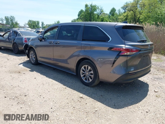 2021 Toyota Sienna LE with VIN 5TDKSKFC4MS004345, listed as a IAAI auction lot 42145140 with 103,544 mi miles and . Bid and sale history available at DreamBid. Image 3.