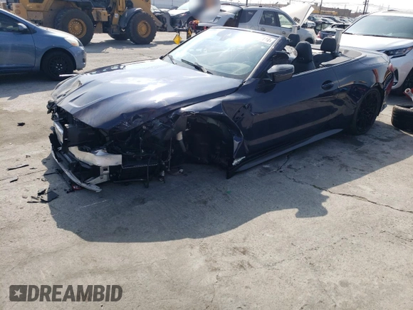 2023 BMW M4 Competition xDrive with VIN WBS33BA03PCM38205, listed as a Copart auction lot 53712114 with 0 mi miles and Salvage Title. Bid and sale history available at carsss.com. Image 1.