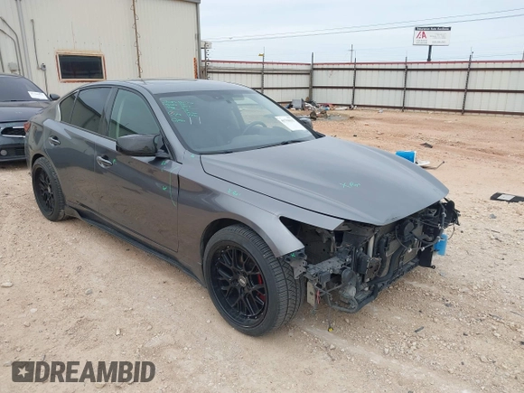 2018 Infiniti Q50 3.0t LUXE with VIN JN1EV7AR7JM432434, listed as a IAAI auction lot 41794112 with 48,666 mi miles. Bid and sale history available at carsss.com. Image 1.