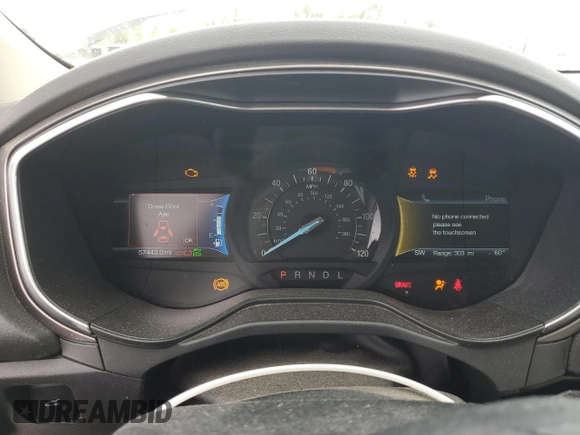 2020 Ford Fusion Hybrid SEL with VIN 3FA6P0MU8LR189560, listed as a Copart auction lot 76598364 with 57,443 mi miles and Salvage Title. Bid and sale history available at carsss.com. Image 9.