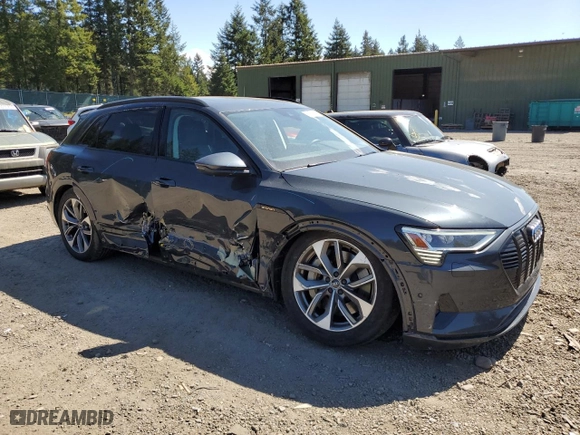 2021 Audi e-tron Premium Plus with VIN WA1LAAGE7MB018890, listed as a Copart auction lot 50064304 with 25,822 mi miles and Salvage Title. Bid and sale history available at carsss.com. Image 4.