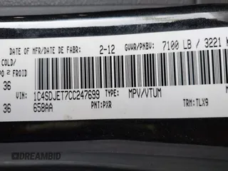 2012 Dodge Durango Citadel z VIN 1C4SDJET7CC247699, wystawiony jako IAAI lot #42225474 z przebiegiem 192 155 mil mil oraz . Historia ofert i sprzedaży dostępna na DreamBid. Obrazek 9.