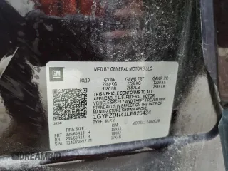 2020 Cadillac XT4 AWD Premium Luxury z VIN 1GYFZDR41LF025434, wystawiony jako Copart lot #55169805 z przebiegiem Nie podano mil oraz Szkoda całkowita • Salvage title. Historia ofert i sprzedaży dostępna na DreamBid. Obrazek 13.