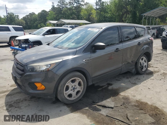 2018 Ford Escape S with VIN 1FMCU0F7XJUA71377, listed as a Copart auction lot 53922215 with 57,459 mi miles and Salvage title. Bid and sale history available at DreamBid. Image 1.