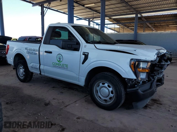 2023 Ford F-150 XL with VIN 1FTMF1C5XPKE35376, listed as a Copart auction lot 57109915 with 25,832 mi miles and Salvage title. Bid and sale history available at DreamBid. Image 4.