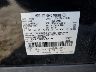 2018 Ford Explorer XLT with VIN 1FM5K7D82JGB75394, listed as a Copart auction lot 55030535 with 129,033 mi miles and Salvage title. Bid and sale history available at DreamBid. Image 14.
