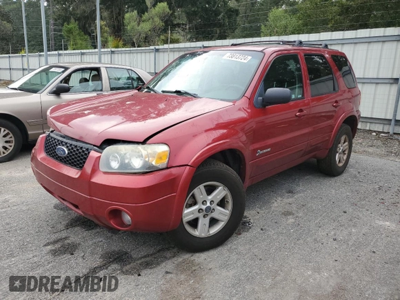 2006 Ford Escape Hybrid with VIN 1FMCU96H56KB68227, listed as a Copart auction lot 73813724 with 173,996 mi miles and Salvage Title. Bid and sale history available at carsss.com. Image 1.