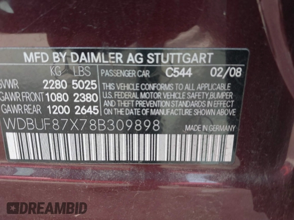 2008 Mercedes-Benz E 350 Luxury z VIN WDBUF87X78B309898, wystawiony jako IAAI lot #41238056 z przebiegiem 29 479 mil mil oraz . Historia ofert i sprzedaży dostępna na DreamBid. Obrazek 9.