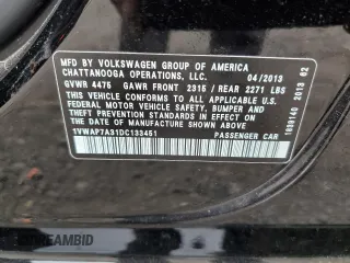 2013 Volkswagen Passat Wolfsburg Edition with VIN 1VWAP7A31DC133451, listed as a Copart auction lot 69592224 with 76,611 mi miles and Salvage Title. Bid and sale history available at carsss.com. Image 13.