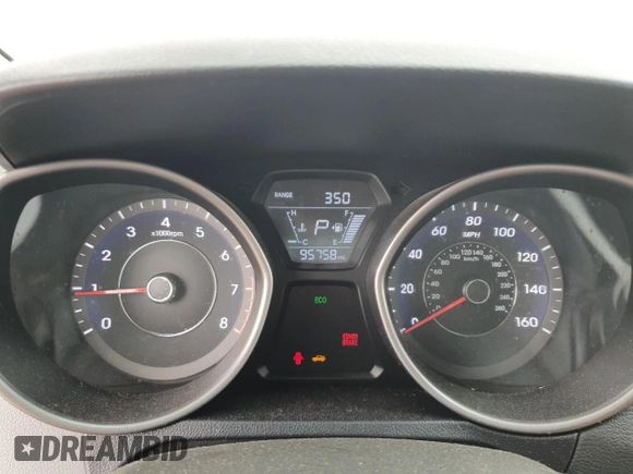2015 Hyundai Elantra SE with VIN 5NPDH4AE1FH596078, listed as a Copart auction lot 52985755 with 95,758 mi miles and Salvage title. Bid and sale history available at DreamBid. Image 9.