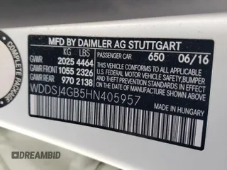 2017 Mercedes-Benz CLA 250 with VIN WDDSJ4GB5HN405957, listed as a Copart auction lot 45669834 with 49,535 mi miles and . Bid and sale history available at DreamBid. Image 12.