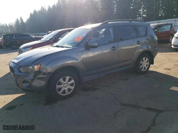 2012 Mitsubishi Outlander ES with VIN JA4AS2AW7CU017544, listed as a Copart auction lot 42991815 with 211,446 mi miles and Salvage Title. Bid and sale history available at carsss.com. Image 1.