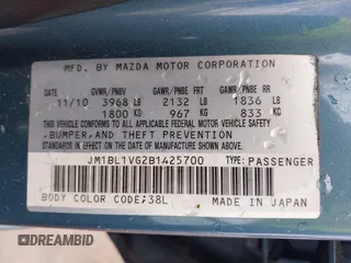 2011 Mazda 3 i Touring with VIN JM1BL1VG2B1425700, listed as a IAAI auction lot 42084171 with 162,310 mi miles. Bid and sale history available at carsss.com. Image 9.