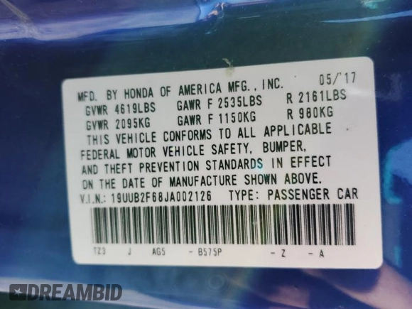 2018 Acura TLX w/A-SPEC Pkg with VIN 19UUB2F68JA002126, listed as a Copart auction lot 42824614 with 71,105 mi miles. Bid and sale history available at carsss.com. Image 14.