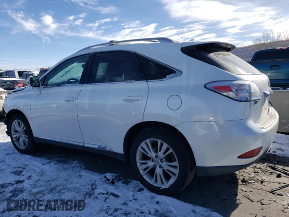 2012 Lexus RX 450h with VIN JTJBC1BA6C2434263, listed as a Copart auction lot 44632765 with 157,398 mi miles and Non Repairable. Bid and sale history available at DreamBid. Image 2.