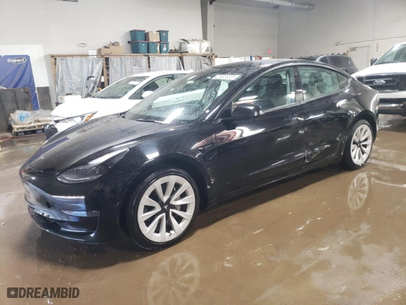 2022 Tesla Model 3 with VIN 5YJ3E1EA8NF286128, listed as a Copart auction lot 48598995 with 112,954 mi miles and Clean Title. Bid and sale history available at carsss.com. Image 1.