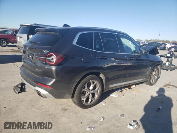 2022 BMW X3 sDrive30i with VIN WBX47DP02NN155639, listed as a Copart auction lot 84399294 with Not Provided miles and Salvage Title. Bid and sale history available at DreamBid. Image 3.
