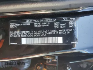 2019 Volvo S60 Momentum with VIN 7JR102FK4KG002080, listed as a Copart auction lot 52478934 with 54,852 mi miles. Bid and sale history available at carsss.com. Image 12.