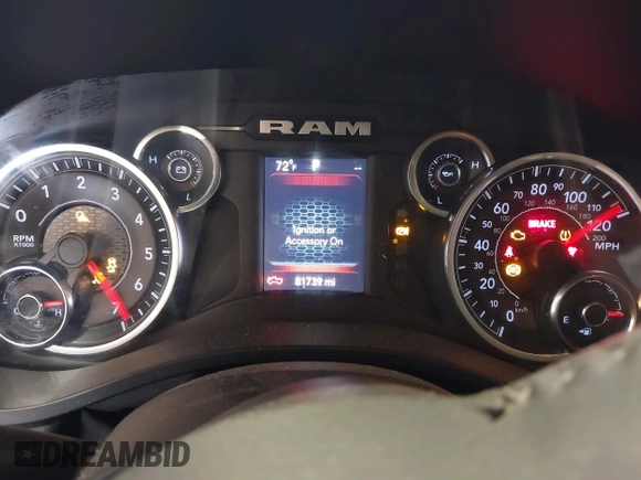 2019 Ram 1500 Big Horn/Lone Star with VIN 1C6RRFFG7KN817483, listed as a IAAI auction lot 40578098 with 81,739 mi miles. Bid and sale history available at carsss.com. Image 7.