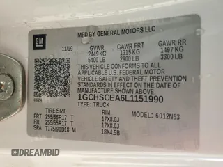 2020 Chevrolet Colorado 2WD LT with VIN 1GCHSCEA6L1151990, listed as a Copart auction lot 51251855 with 89,080 mi miles and Clean Title. Bid and sale history available at DreamBid. Image 12.