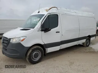 2022 Mercedes-Benz Sprinter Cargo with VIN W1Y40CHY0NT101988, listed as a Copart auction lot 46516295 with 91,042 mi miles and Salvage Title. Bid and sale history available at carsss.com. Image 1.