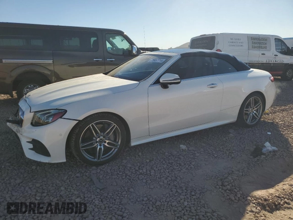 2018 Mercedes-Benz E-Class E 400 with VIN WDD1K6FB9JF057425, listed as a Copart auction lot 79957714 with 62,411 mi miles and Salvage Title. Bid and sale history available at carsss.com. Image 1.