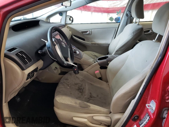 2012 Toyota Prius One with VIN JTDKN3DU7C1591869, listed as a Copart auction lot 55953285 with 382,394 mi miles and Clean Title. Bid and sale history available at DreamBid. Image 7.