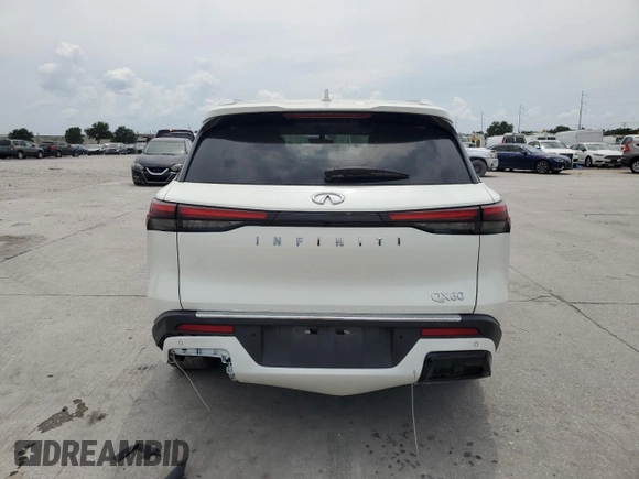 2023 Infiniti QX60 Luxe z VIN 5N1DL1FR4PC353091, wystawiony jako Copart lot #64525105 z przebiegiem Nie podano mil oraz Szkoda całkowita • Salvage title. Historia ofert i sprzedaży dostępna na DreamBid. Obrazek 6.