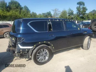 2021 Infiniti QX80 LUXE with VIN JN8AZ2AEXM9271699, listed as a Copart auction lot 74288254 with 55,706 mi miles and Salvage Title. Bid and sale history available at carsss.com. Image 3.