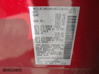 2024 Nissan Pathfinder SL with VIN 5N1DR3CAXRC205300, listed as a IAAI auction lot 41497428 with 25,583 mi miles. Bid and sale history available at carsss.com. Image 9.
