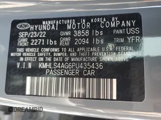 2023 Hyundai Elantra SEL с VIN KMHLS4AG6PU435436, выставлен на аукционе Copart как лот 57599085 с пробегом 9 719 миль миль и Списание • Salvage title. История ставок и продаж доступна на DreamBid. Изображение 12.