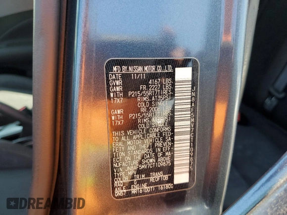 2012 Nissan Juke SL z VIN JN8AF5MV7CT109875, wystawiony jako Copart lot #59023665 z przebiegiem 140 336 mil mil oraz Szkoda całkowita • Salvage title. Historia ofert i sprzedaży dostępna na DreamBid. Obrazek 13.