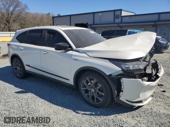 2022 Acura MDX w/A-Spec Package with VIN 5J8YE1H02NL032874, listed as a Copart auction lot 46154755 with 0 mi miles and Salvage Title. Bid and sale history available at carsss.com. Image 4.