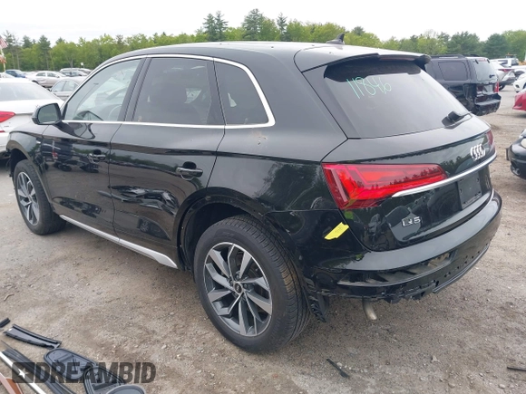 2023 Audi Q5 S line Premium with VIN WA1GAAFYXP2068698, listed as a IAAI auction lot 42225206 with 17,691 mi miles and . Bid and sale history available at DreamBid. Image 3.