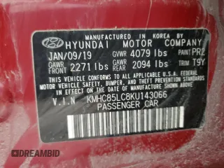 2019 Hyundai Ioniq Limited z VIN KMHC85LC8KU143066, wystawiony jako Copart lot #55116975 z przebiegiem 134 587 mil mil oraz Szkoda całkowita • Salvage title. Historia ofert i sprzedaży dostępna na DreamBid. Obrazek 14.